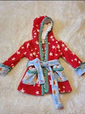 Bata de vacaciones con capucha Matilda Jane estrellas rojas y copos de nieve niña talla 2t Foto 1 de 4