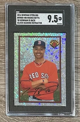 Bowman Sterling #89BIB-MB 2014 Mookie Betts '89 refractor de diamantes de plata SGC 9,5 Foto 1 de 2
