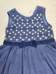 Vestido Gap De Colección Cambray Bordado Calzoncillo Azul Talla Niño 3 Años Falda Plisada - Imagen 1 de 5