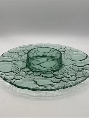 Plato de 13" para servir verduras o astillas verdes Madeira de vidrio Indiana vintage Foto 1 de 3