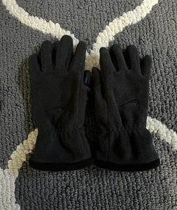 Kids Black Nike Winter Gloves Warm Sports Unisex Girls Boys Fleece - Picture 1 of 2