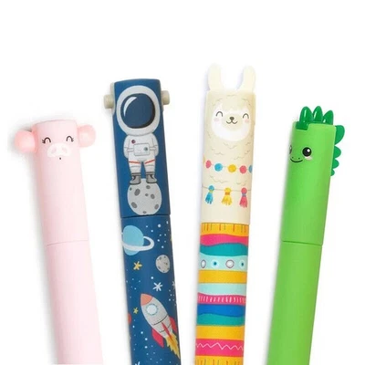 Legami Erasable Gel Pens 4 Pack or Single Pen Dinosaur, Pig, Space & Llama - Uk - Image 1 of 2