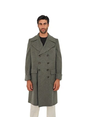 $3600 RUBINACCI "Ulster" Green Double Breasted Coat 100% Cashmere 38 US / 48 EU - Image 1 of 4