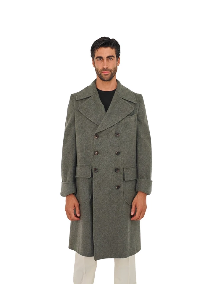 $3600 RUBINACCI "Ulster" Green Double Breasted Coat 100% Cashmere 38 US / 48 EU - Image 1 of 4
