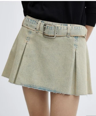 MANGO Women’s Low Waist Y2K Style Blue Mini Denim Skirt Size L UK 14 EU 42 - Image 1 of 3