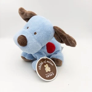 Child Of Mine Blue Brown Puppy Dog Red Blue Spots 6" Baby Plush Carter’s Lovey - Picture 1 of 13