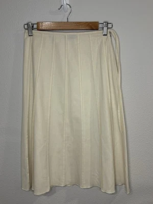 Falda de Colección Future Ozbek Crema Lana Mezcla Cachemira Plisada Línea A Talla 4  Foto 1 de 4