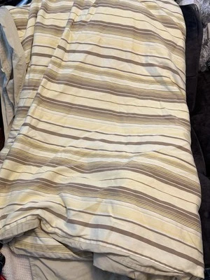 Funda nórdica completa/queen a rayas marrón crema Nautica Brixton Foto 1 de 4