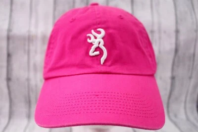 Browning Deer White Embroidered Logo Pink Adjustable Hunting Fishing Women's Cap - Image 1 of 4