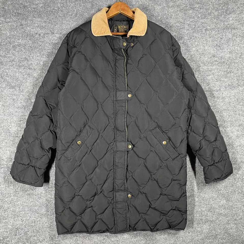 Chaqueta acolchada mediana acolchada vintage Eddie Bauer para mujer tareas de pana Foto 1 de 4