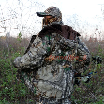 Mens Bionic Camou Winter Thicken Hunting Coat Trousers Tactical Waterproof Suits - Image 1 of 4