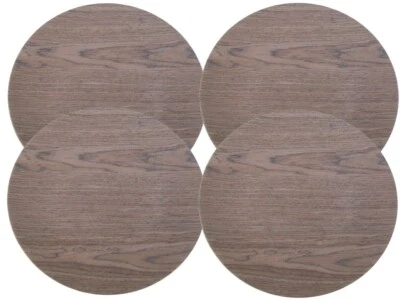 Set of 4 Faux Wood Tableware Rustic Country Farmhouse Melamine Plates 10.5" - Image 1 of 3