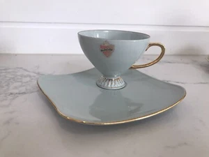 Vintage AUSTRALIAN Westminster China Green & 22Cwt Gilding Tennis Set - Picture 1 of 8