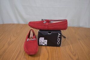 Aldo Mens Loafers, Moccasins Slip On Shoes, Black, Size 12 RARE Zurlo-R-61 Red