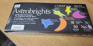 Astrobights #10, 5-Color Bright Envelopes Sealed pack of 50 4.125 x 9.5  24lb. - Picture 1 of 6