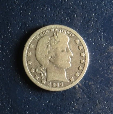 1916-D Barber Quarter 90% Silver Fine Cover