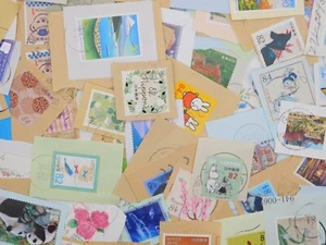 STAMP JAPAN 200g Commemoratie lot ON paper philatelic collection kiloware SALE - Picture 1 of 8