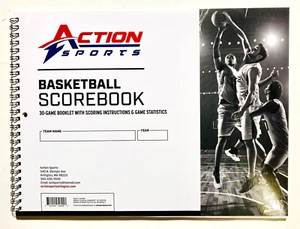 Libro de marcadores de baloncesto deportes de acción folleto de 30 juegos - Imagen 1 de 4