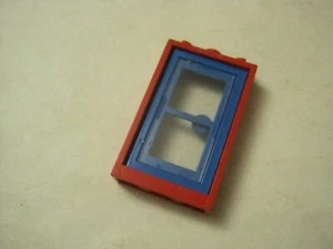 Lego (1) Red 1x3x4 Door Frame With Blue Door And Pane, 3579, 7930 (028-312) - Picture 1 of 1