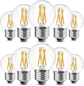 10 Pack Dimmable E26 4W=40W LED Light Bulbs G16.5 Globe Vintage Indoor Bulb - Picture 1 of 11