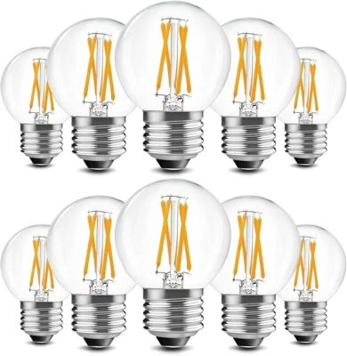 10 Pack Dimmable E26 4W=40W LED Light Bulbs G16.5 Globe Vintage Indoor Bulb  - Image 1 of 4