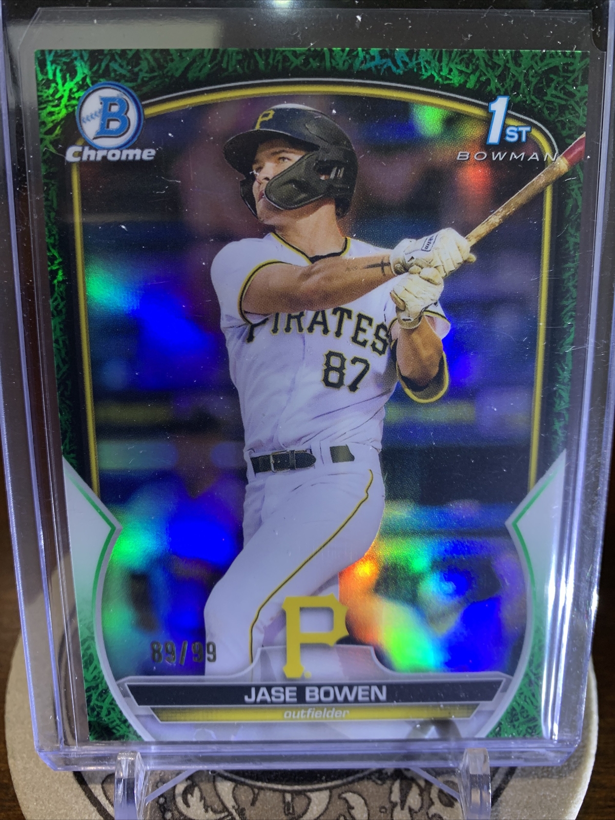 2023 Bowman Chrome Jase Bowen #BCP-146 Green Grass # 89/99 Pirates