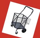 steel shopping cart in blue with accessory basket New As Shown Black In Color 