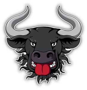 Black Bull Head Car Bumper Sticker Decal  -  ''SIZES'' - Picture 1 of 1