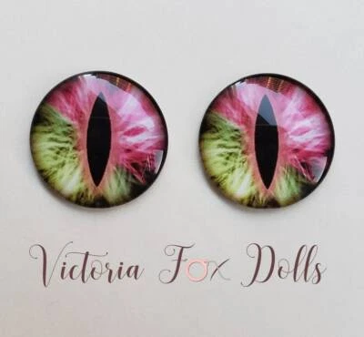 Кукла Blythe оковы кошачий глаз меховые глазные сколы розовое зеленое стекло 14 мм на заказ меховые - Изображение 1 из 2