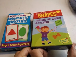Peaceable Kingdom Sunny Days Shapes 24 Card Match Up Memory Game & Floor Puzzle - Picture 1 of 8