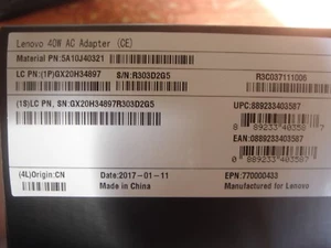 Lenovo 5A10J40321 ADL40WLG BOXED Genuine Adapter - Picture 1 of 2