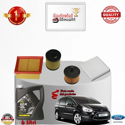 KIT TAGLIANDO FILTRI + OLIO xFord S-MAX 2.0 TDCi 103KW 140CV DAL 2006 ->