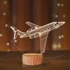 3D Nachtlicht für Kinder Flugzeug Lampe Illusion Lampe Holz Tischlampe Geschenk