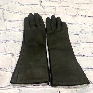 Vintage Women’s Black Gloves Wide Forearm Cuffs Fleece Lined Sz 7.5-8.5 SEE - Picture 1 of 6