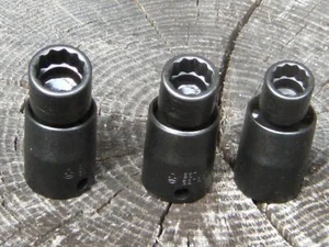 SNAP ON 3-piece Swivel Impact Sockets 3/8" drive 12 Point 7/16", 1/2", 9/16" NEW - Picture 1 of 1