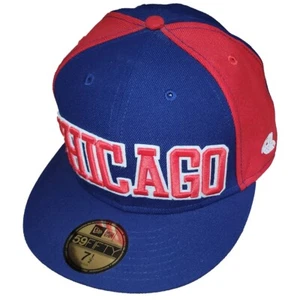 Chicago Cubs New Era 5950 Fitted Hat - Blue/Red - Picture 1 of 1