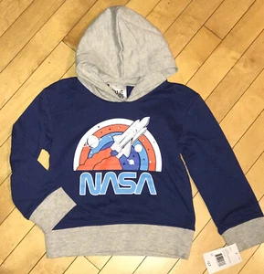 NWT Blue Theory NASA Space Rocket Boy 3T Hoodie Sweatshirt Sweater Blue Gray - Picture 1 of 12