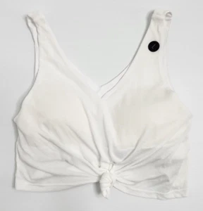 COTTON ON White double trouble knot tank with built in bra Sz L NEW WITH TAGS - Picture 1 of 9