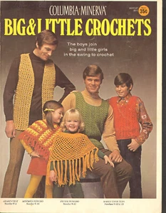 Columbia Minerva Big & Little Crochets Vintage Crochet Pattern Dress Vest Poncho - Picture 1 of 2