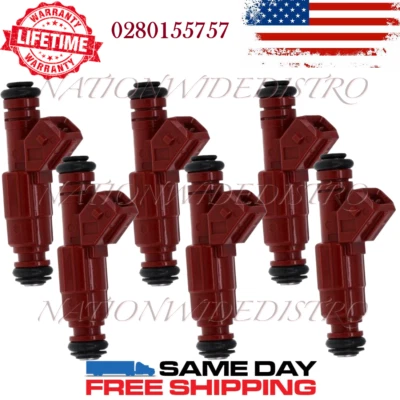 6 оригинальных топливных форсунок Bosch для 1997 Mercedes-Benz E320 3,2 л I6 0280155757 - Изображение 1 из 4