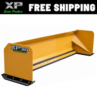 10' XP30 SNOW PUSHER / BOX- CAT YELLOW- FREE SHIPPING- SKID STEER QUICK ATTACH - Image 1 of 4