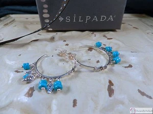 SILPADA P3262 ~ Dive In Earrings ~ Howlite & Sterling Silver - Picture 1 of 4