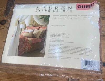 Ralph Lauren Villa Camelia Calado Pimentón Cama Falda Queen Foto 1 de 4