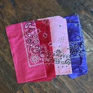 Damen Paisley Bandana - 4 Stück Baumwolle Neu ohne Etikett - Bild 1 von 3