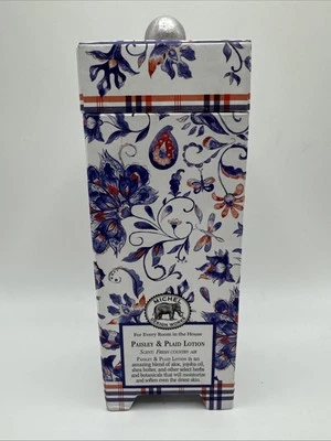 Michel Design Works 佩斯利和格子手部和身体乳液 带乳木果油 8 盎司 全新 — 第 1/4 张图片