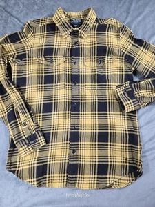 Camisa Filson Para Hombre Mediana Amarilla Negra Franela Abotonada Exterior Ropa de Trabajo - Imagen 1 de 8