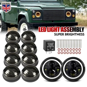Full Smoked LED light Upgrade kit For Land Rover Defender 1990-2014 90 110 TD5 - Picture 1 of 22