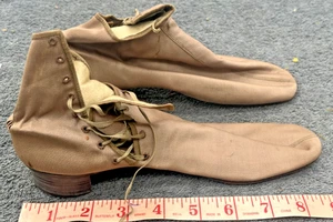 antiguo 1800s 18c. Zapatillas Zapatos Corbata Lateral Exhibición Estudio Vestido Victoriano De Colección - Imagen 1 de 14