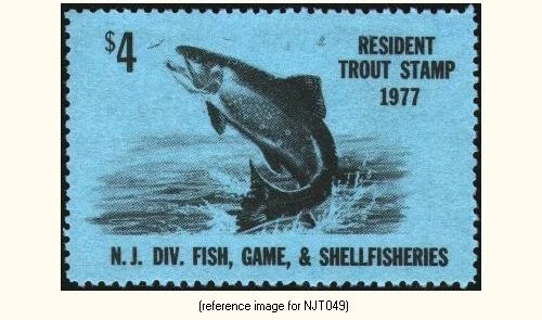 Estampilla de trucha Halfpricefish Nueva Jersey 1977 $4,00 Res Foto 1 de 1