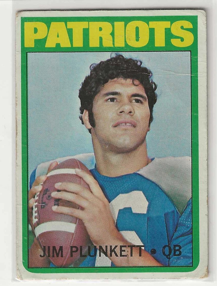 JIM PLUNKETT 1972 TOPPS #65 ROOKIE CARD NEW ENGLAND PATRIOTS QUARTERBACK RC - Image 1 of 2